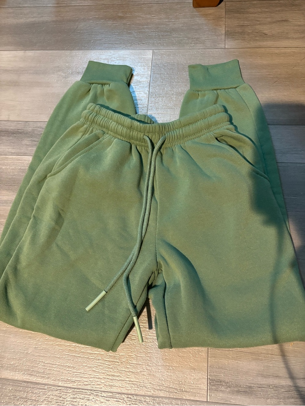 Kids Olive Green Drawstring Sweatpants